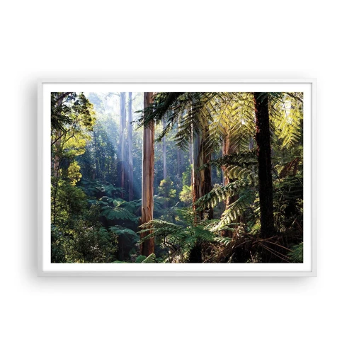 Póster en marco blanco - Un cuento de hadas del bosque - 100x70 cm