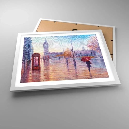 Póster en marco blanco - Un día de otoño en Londres - 50x40 cm