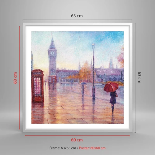Póster en marco blanco - Un día de otoño en Londres - 60x60 cm