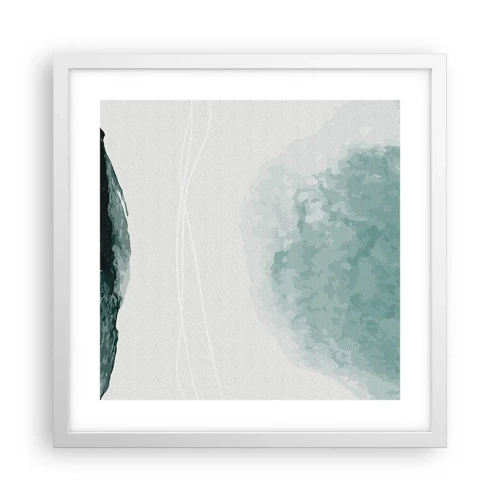 Póster en marco blanco - Un encuentro con la niebla - 40x40 cm