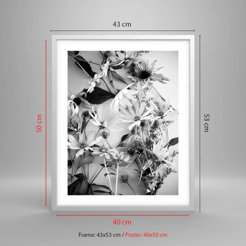 Póster en marco blanco - Un no ramo de flores - 40x50 cm