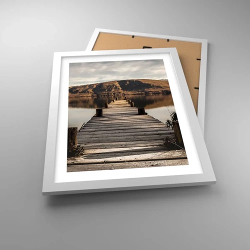 Póster en marco blanco - Un paisaje en silencio - 30x40 cm