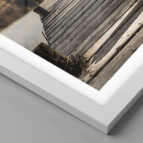 Póster en marco blanco - Un paisaje en silencio - 50x50 cm