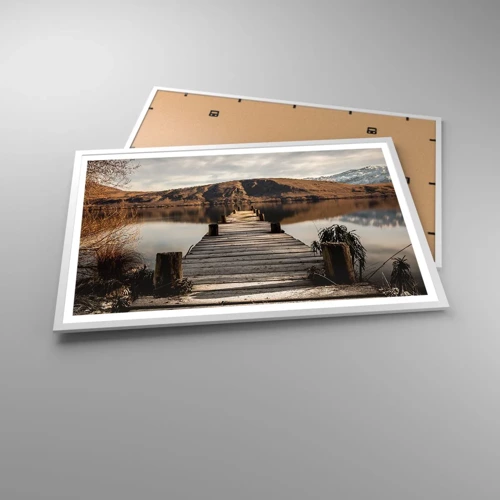 Póster en marco blanco - Un paisaje en silencio - 91x61 cm