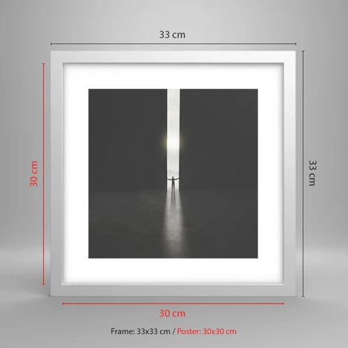 Póster en marco blanco - Un paso hacia un futuro brillante - 30x30 cm