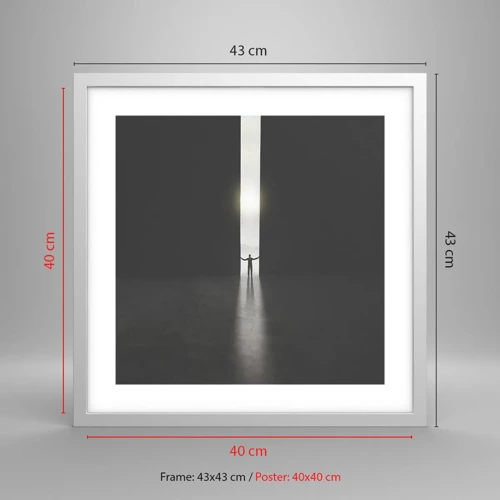 Póster en marco blanco - Un paso hacia un futuro brillante - 40x40 cm
