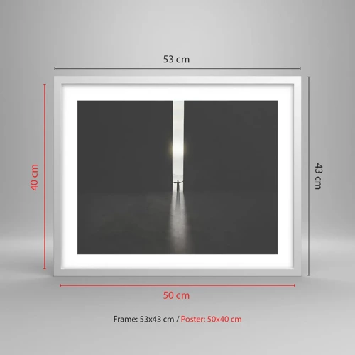 Póster en marco blanco - Un paso hacia un futuro brillante - 50x40 cm