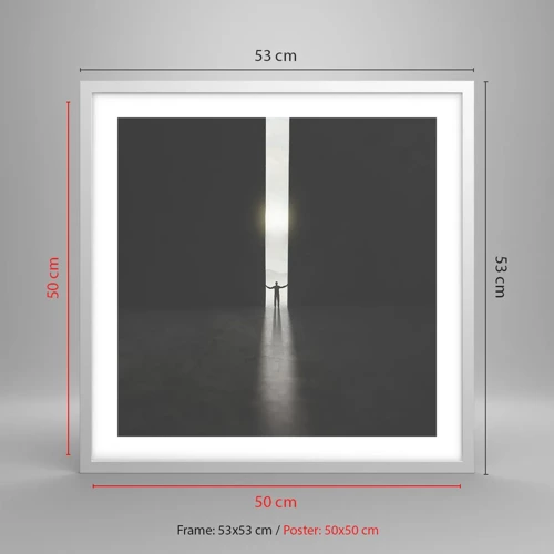 Póster en marco blanco - Un paso hacia un futuro brillante - 50x50 cm