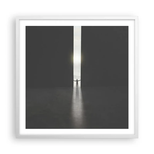 Póster en marco blanco - Un paso hacia un futuro brillante - 60x60 cm