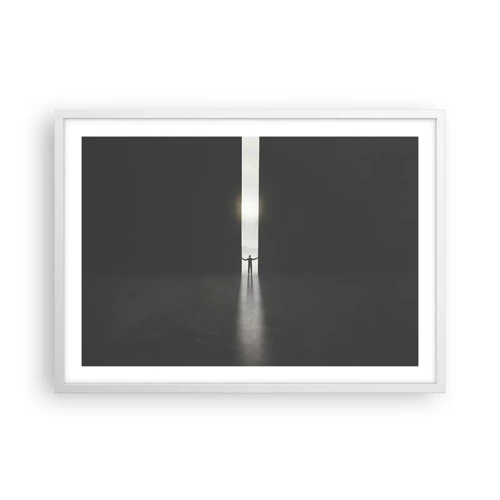 Póster en marco blanco - Un paso hacia un futuro brillante - 70x50 cm