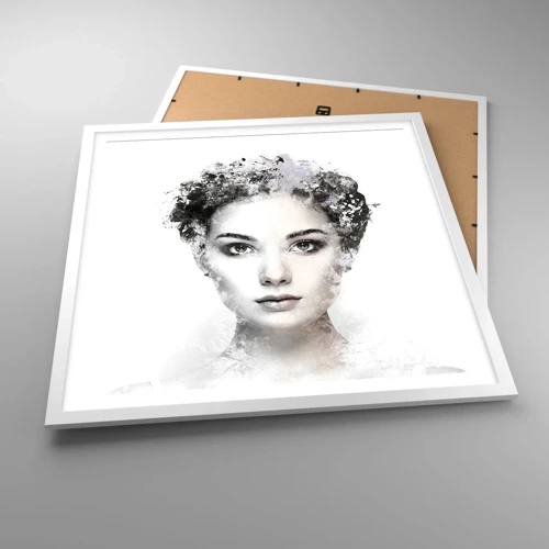 Póster en marco blanco - Un retrato extremadamente elegante - 60x60 cm