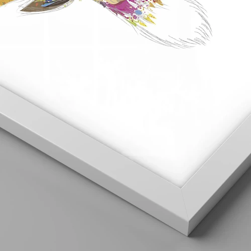 Póster en marco blanco - Un suave ciervo bañado en color - 50x70 cm