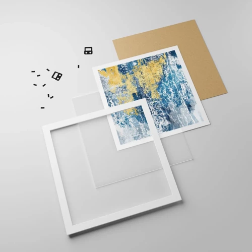 Póster en marco blanco - Una abstracción serena - 40x40 cm