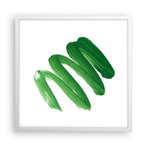Póster en marco blanco - Una broma verde - 50x50 cm