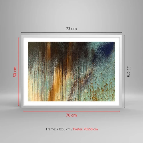 Póster en marco blanco - Una composición colorista no accidental - 70x50 cm