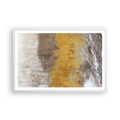 Póster en marco blanco - Una ráfaga dorada - 91x61 cm