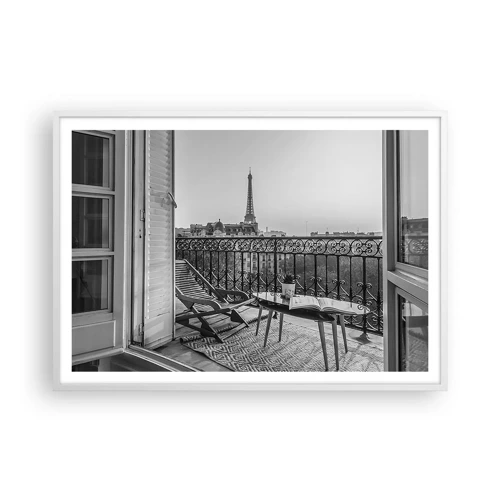 Póster en marco blanco - Una tarde parisina - 100x70 cm