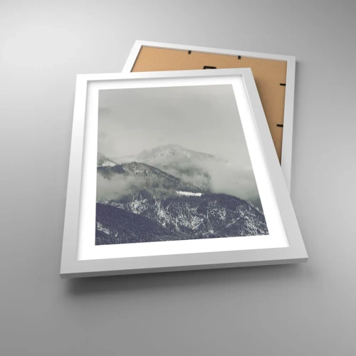 Póster en marco blanco - Valle de la niebla - 30x40 cm