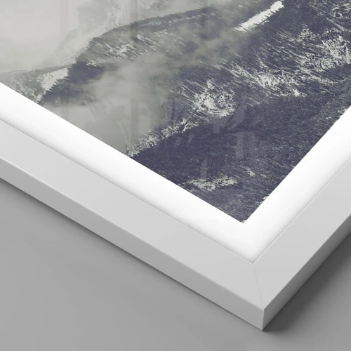 Póster en marco blanco - Valle de la niebla - 40x40 cm