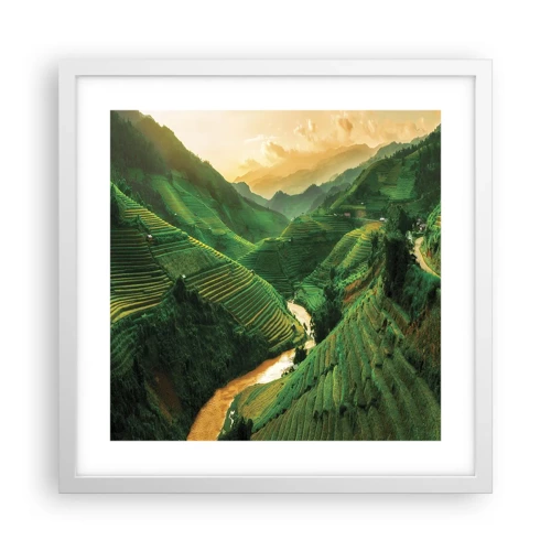 Póster en marco blanco - Valle vietnamita - 40x40 cm