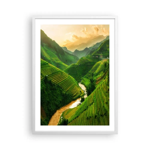Póster en marco blanco - Valle vietnamita - 50x70 cm
