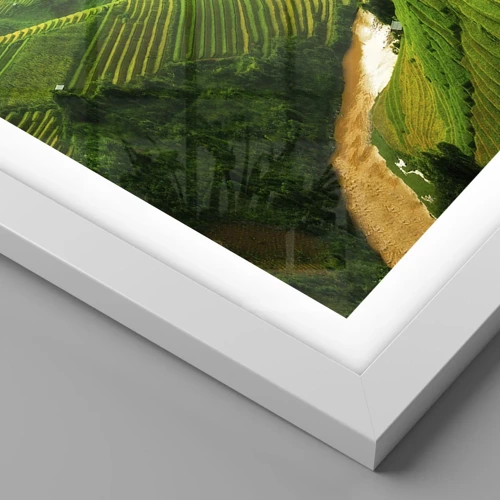 Póster en marco blanco - Valle vietnamita - 70x100 cm