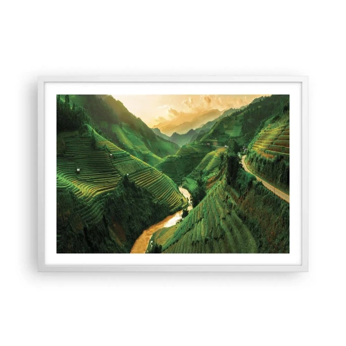 Póster en marco blanco - Valle vietnamita - 70x50 cm