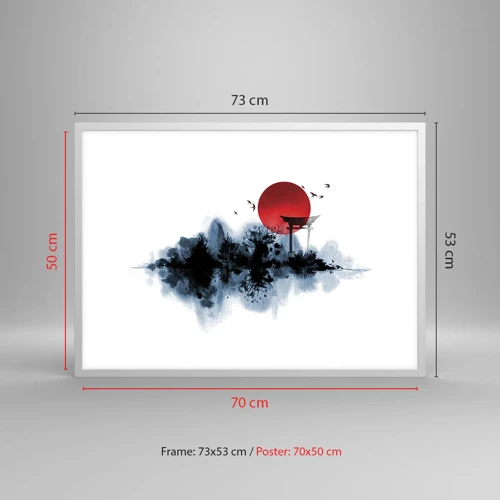 Póster en marco blanco - Visión japonesa - 70x50 cm
