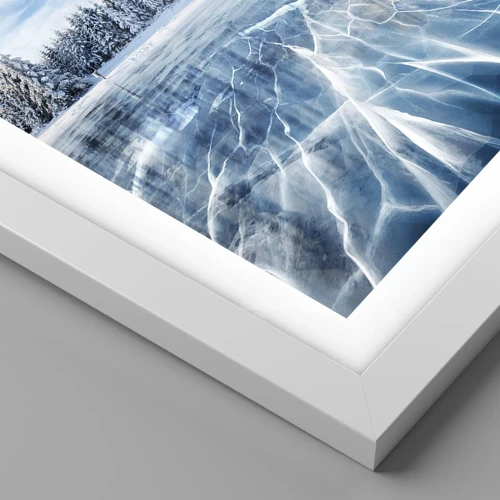 Póster en marco blanco - Vista deslumbrante y cristalina - 40x40 cm