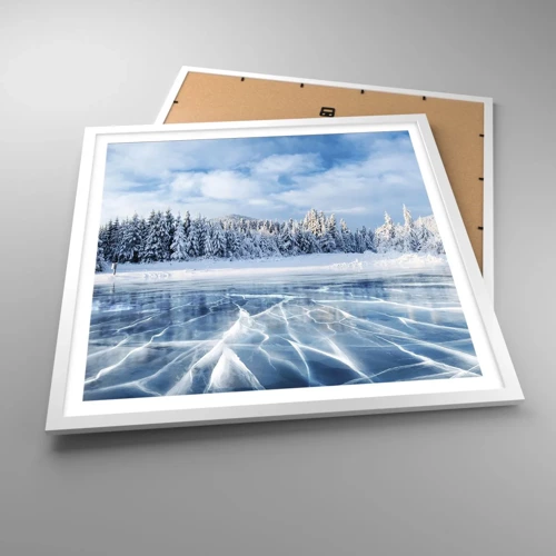 Póster en marco blanco - Vista deslumbrante y cristalina - 60x60 cm