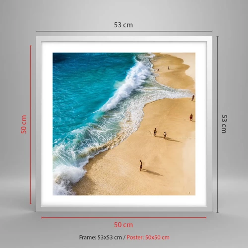 Póster en marco blanco - Y luego el sol, la playa... - 50x50 cm
