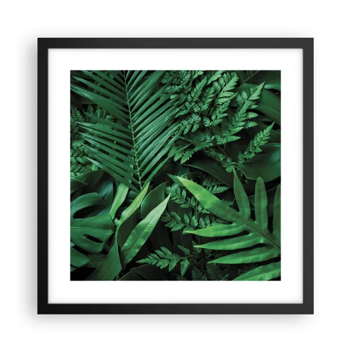 Póster en marco negro - Abrazo verde - 40x40 cm