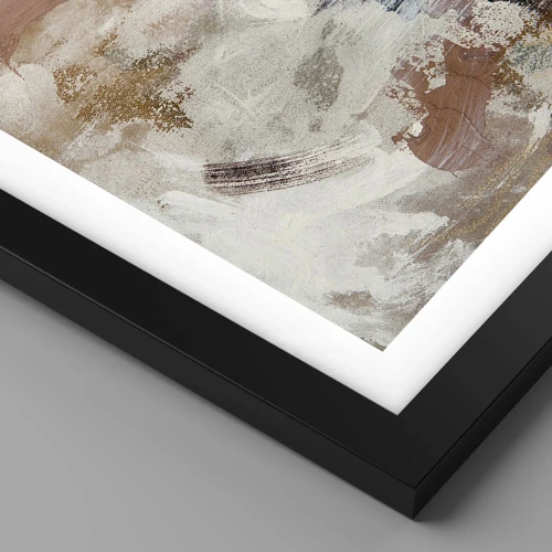 Póster en marco negro - Abstracción brumosa - 50x70 cm
