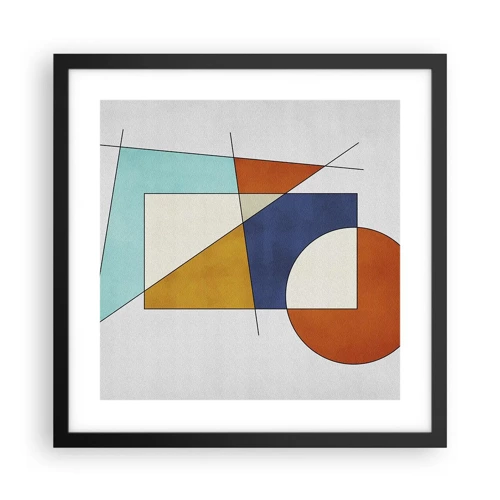 Póster en marco negro - Abstracción: diversión modernista - 40x40 cm