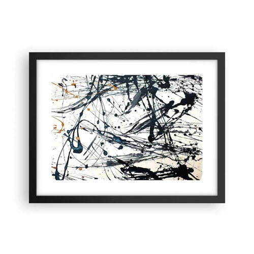 Póster en marco negro - Abstracción expresionista - 40x30 cm