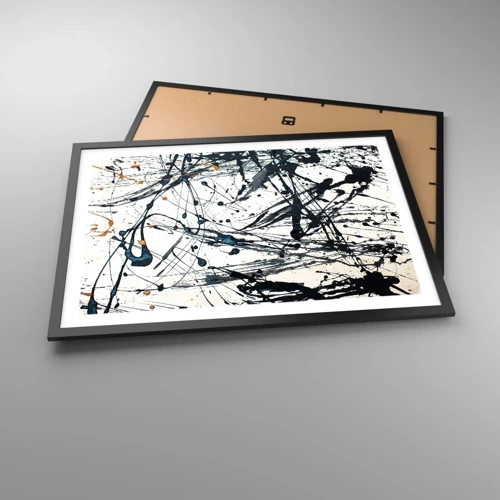 Póster en marco negro - Abstracción expresionista - 70x50 cm