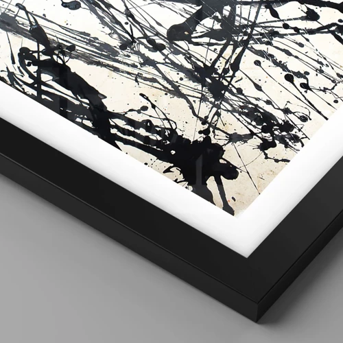 Póster en marco negro - Abstracción expresionista - 70x50 cm