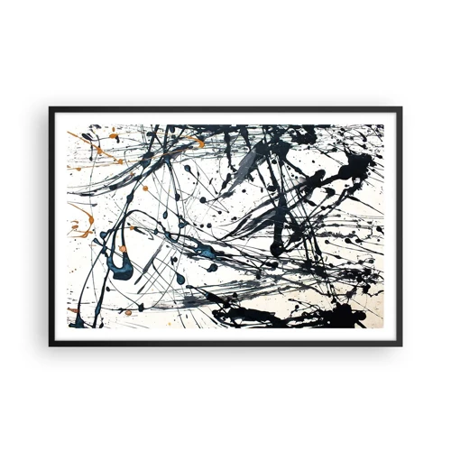 Póster en marco negro - Abstracción expresionista - 91x61 cm