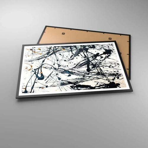 Póster en marco negro - Abstracción expresionista - 91x61 cm