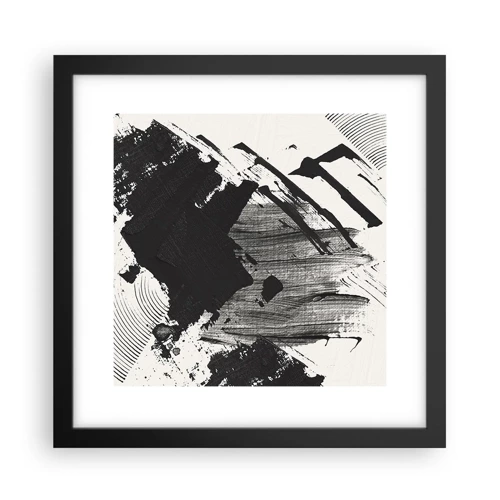 Póster en marco negro - Abstracción: la expresión del negro - 30x30 cm