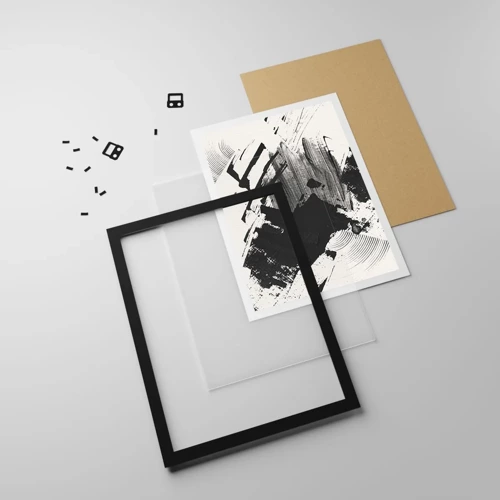 Póster en marco negro - Abstracción: la expresión del negro - 70x100 cm