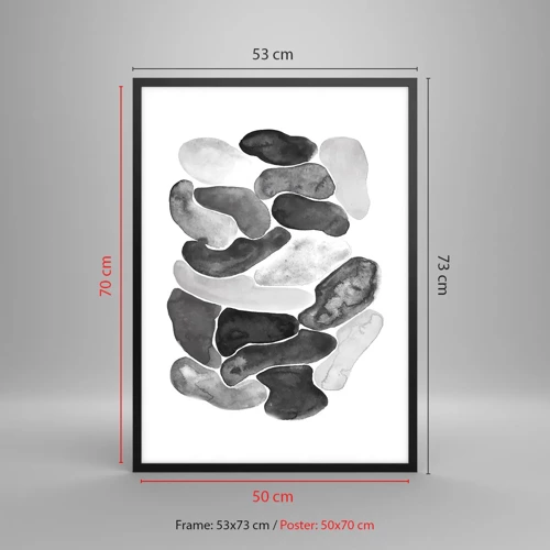 Póster en marco negro - Abstracción pétrea - 50x70 cm