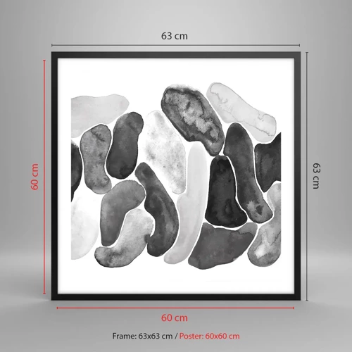 Póster en marco negro - Abstracción pétrea - 60x60 cm