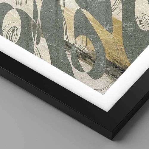 Póster en marco negro - Abstracción rítmica - 60x60 cm