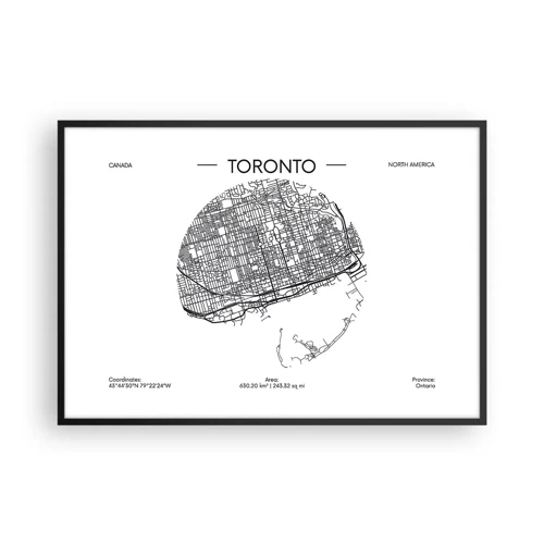 Póster en marco negro - Anatomía de Toronto - 100x70 cm