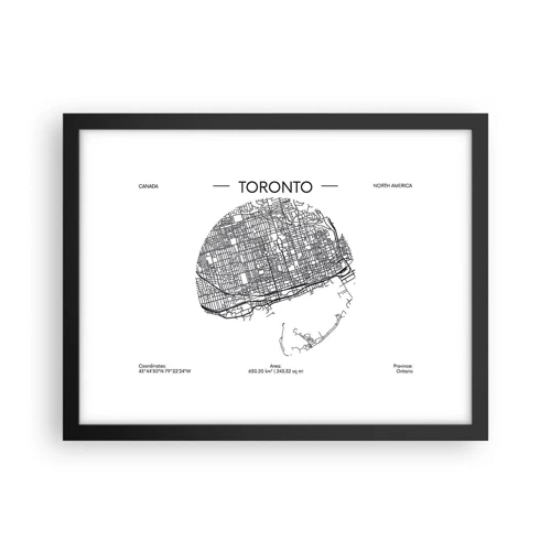 Póster en marco negro - Anatomía de Toronto - 40x30 cm