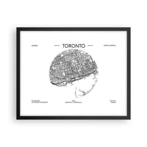 Póster en marco negro - Anatomía de Toronto - 50x40 cm