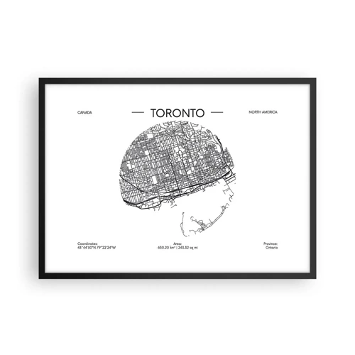 Póster en marco negro - Anatomía de Toronto - 70x50 cm