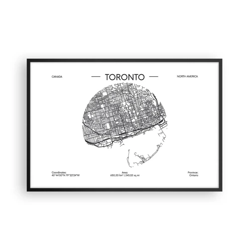 Póster en marco negro - Anatomía de Toronto - 91x61 cm