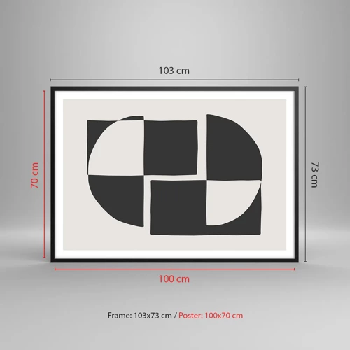 Póster en marco negro - Antítesis - síntesis - 100x70 cm